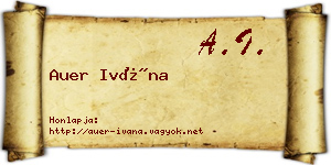 Auer Ivána névjegykártya